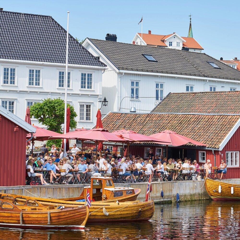 Sommer hos Tollboden restaurant i Kragerø
