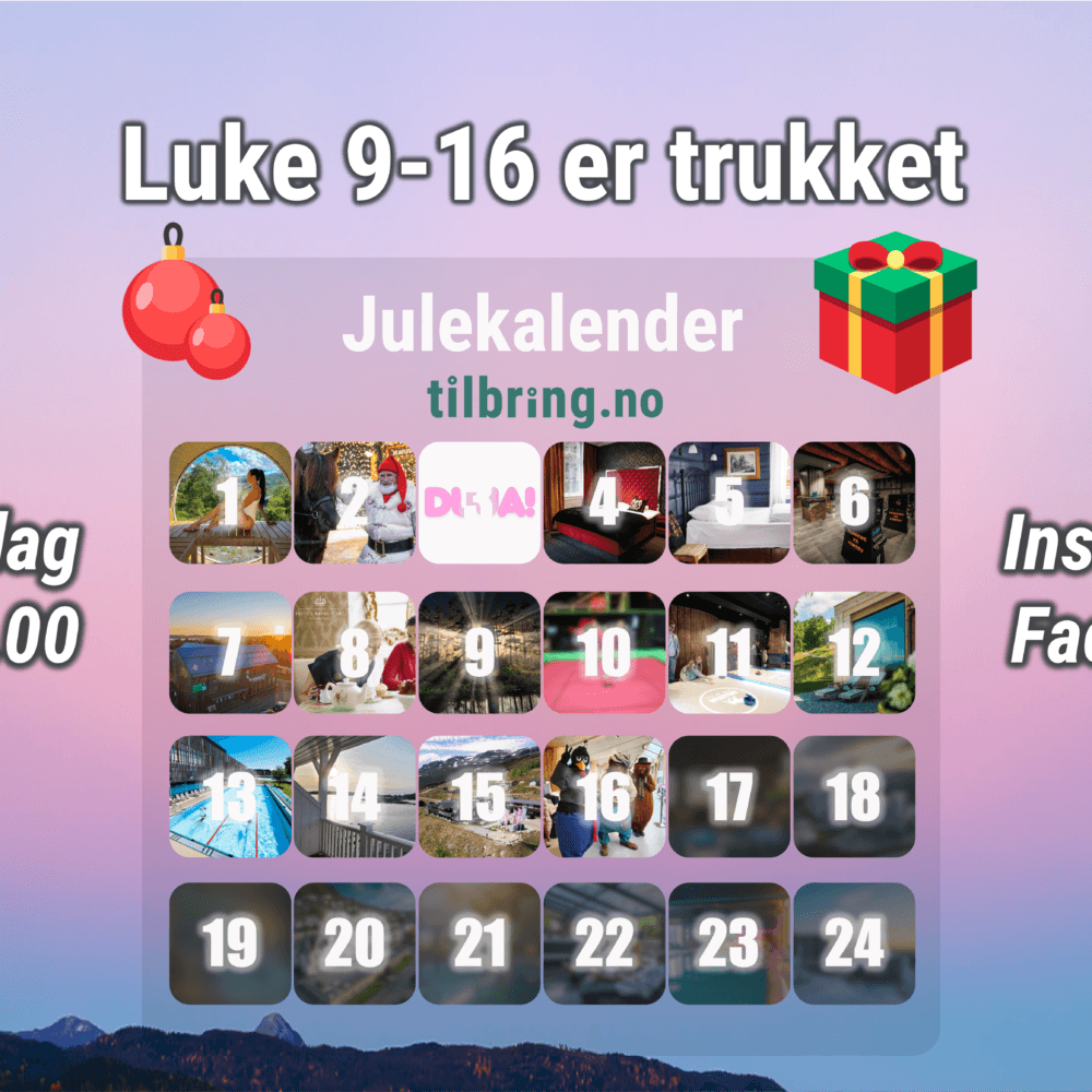 Julekalender vinnere konkurranse tilbring ferien i norge