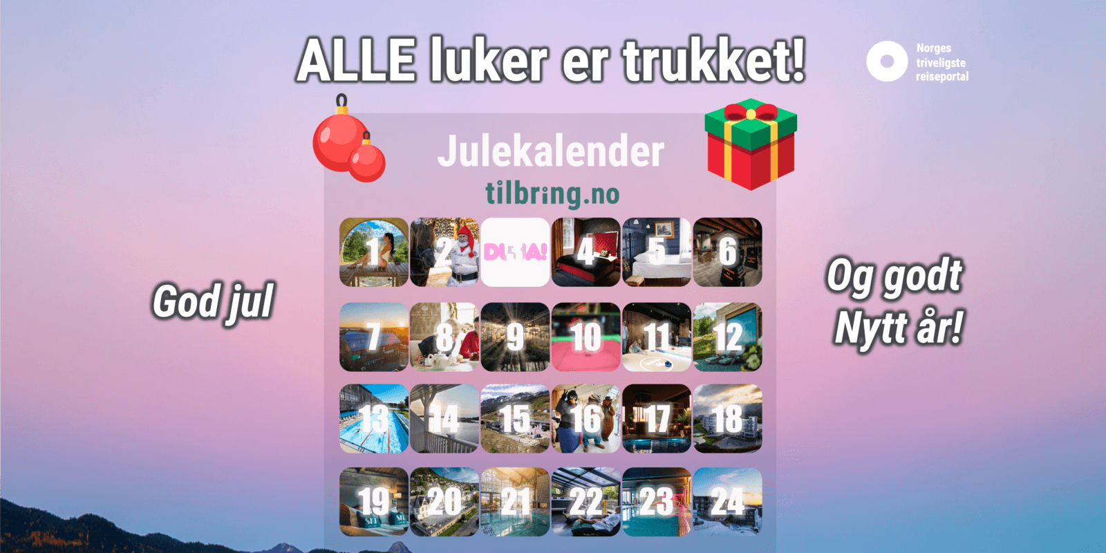 Julekalender vinnere konkurranse tilbring ferien i norge